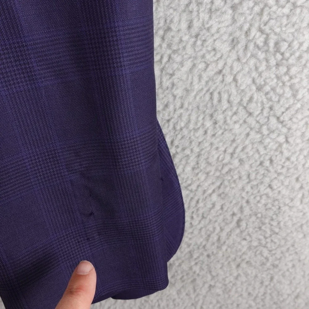 Ermenegildo Zegna Traveller Blue Wool Blazer Glen Check‎ 38R Italy Saks Fifth
